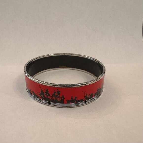HERMES, Printed Enamel Bracelet Les Ponts de Paris - Picture 2 of 7